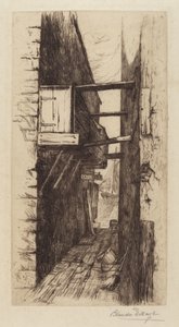 Zonder Titel (Steeg met Uitzicht op een Haven) door Blanche Dillaye