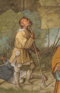 Centrale Gang, Eerste Noord Span, Aankondiging aan Gioacchino, Boccaccio Boccaccino 1514-15, (detail)