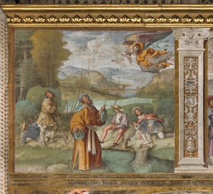 Centrale Aisle, Eerste Noord Span, Aankondiging aan Gioacchino, Boccaccio Boccaccino 1514-15