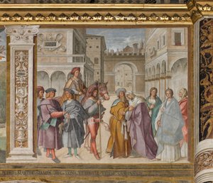 Centrale Schip, Eerste Noord Span, Ontmoeting van St. Joachim en Sant