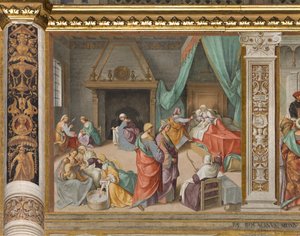 Centraal Schip, Tweede Noordelijke Span, Geboorte van de Maagd door Boccaccio Boccaccino