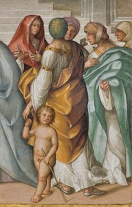 Centrale Schip, Tweede Noord Span, Huwelijk van de Maagd, Boccaccio Boccaccino 1514-15, Detail door Boccaccio Boccaccino