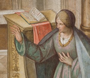 Aankondiging (detail) door Boccaccio Boccaccino