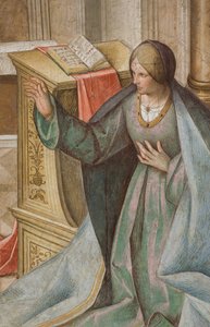 Centrale Schip, Derde Noord Span, Aankondiging, Boccaccio Boccaccino 1516-17, (detail) door Boccaccio Boccaccino