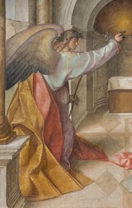Centraal Schip, Derde Noordelijke Span, Annunciatie (detail) door Boccaccio Boccaccino