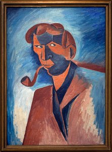 Roken (zelfportret) door Bohumil Kubišta