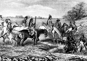 Navajo-indianen op het pad door Bohuslav Kroupa