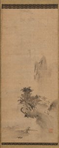 Gespatte-inkt landschap, begin 16e eeuw door Bokusho Shusho