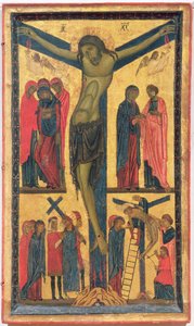De Kruisiging met Heilige vrouwen, rouwenden, Christus op de Weg naar Calvarië en de Kruisafneming, rechterpaneel van een diptiek