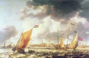 Onstuimige Zee door Bonaventura Peeters