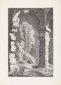Musicerende herder tussen ruïnes