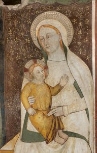 Noord Transept, Altaar van Sint-Michael de Aartsengel, Achter het Altaarstuk de Fresco