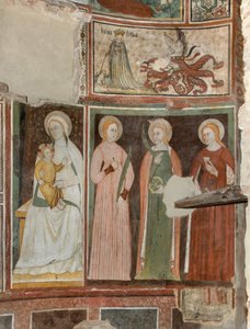 Noord Transept, Altaar van St. Michaël de Aartsengel, Achter het Altaarstuk de Fresco