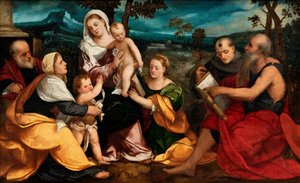 De Heilige Familie omringd door Heiligen, c.1530