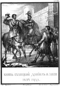 Daniel Romanovych van Galicië in 1234 Uit Geïllustreerde Karamzin, 1836