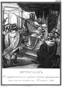 Grootvorst Mstislav Izyaslavich van Kiev, 1168 uit Geïllustreerde Karamzin, 1836 door Boris Artemyevich Chorikov