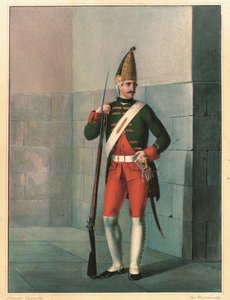 Grenadier van het Izmailovsky Regiment in 1762, eind 1830s