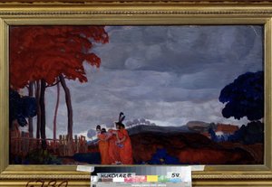 Het verdriet van het meisje door Boris Dmitrievich Grigoriev