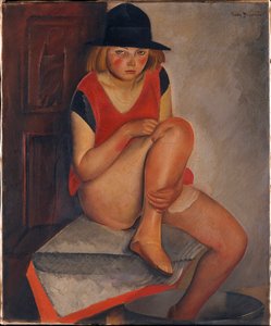 ""Het model"" Schilderij van Boris Grigoriev (1886-1939) ca 1926 door Boris Dmitrievich Grigoriev