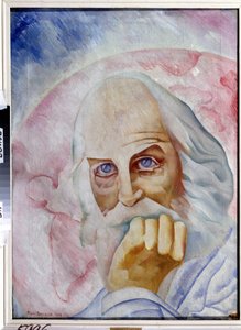 Portret van de Amerikaanse schrijver Walt Whitman door Boris Dmitrievich Grigoriev