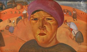 Russische Boerin Uit de serie Les Visages de Russie door Boris Dmitrievich Grigoriev