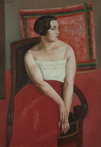 Portret van een jonge vrouw door Boris Dmitryevich Grigoriev