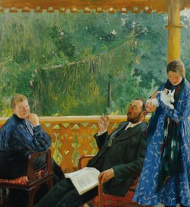 Familieportret (Portret van de familie Polenow) door Boris Mikhailovich Kustodiev