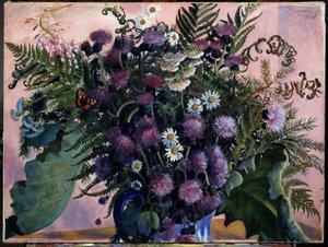 Boeket Finse bloemen door Boris Mikhailovich Kustodiev