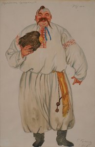Kostuumontwerp voor de opera De Kermis van Sorochyntsi door Modest Moessorgski door Boris Mikhailovich Kustodiev