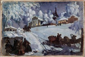 Winter. Sleerit door Boris Mikhailovich Kustodiev