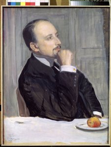 Portret van de kunstenaar Evgeny Evgenyevich Lanceray (1875-1946). Werk van Boris Michaylovich Kustodiev (1878-1927), tempera op karton