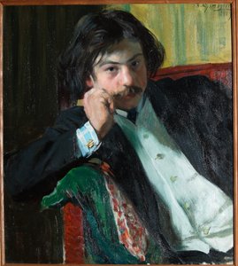 Portret van de dichter Janko Lavrin (1887-1986) door Boris Mikhailovich Kustodiev