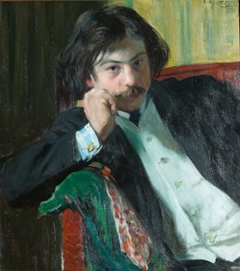 Portret van de dichter Janko Lavrin 1887-1986, 1909 door Boris Mikhailovich Kustodiev