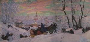 Vastenavond, 1916 door Boris Mikhailovich Kustodiev