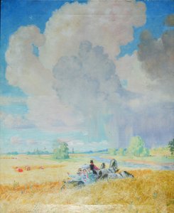 Zomer, 1922 door Boris Mikhailovich Kustodiev