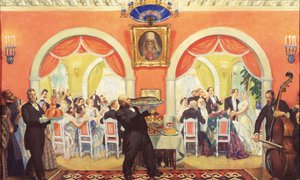 Het bruiloftsfeest, 1917 door Boris Mikhailovich Kustodiev
