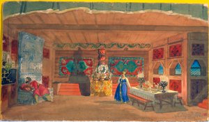 Toneelontwerp voor de opera De Bruid van de Tsaar door Nikolai Rimsky-Korsakov