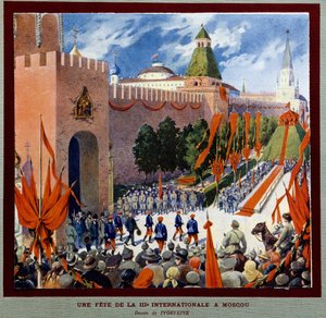 Een viering van de Derde Internationale in Moskou door Boris Vasilievich Zvorykin