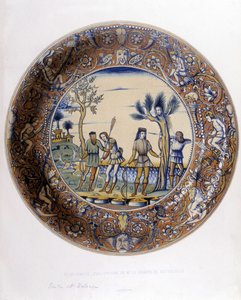 Daphne verandert in een Laurier om aan Apollo te ontsnappen - in Collection of Italian faiences of the XV, XVI and XVIII centuries door Bornemann Bornemann