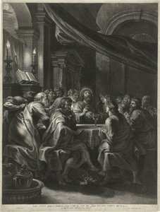 Christus en de apostelen tijdens het Laatste Avondmaal door Boëtius Adamsz. Bolswert
