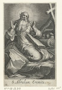 Heilige Abraham van Edessa als kluizenaar door Boëtius Adamsz. Bolswert