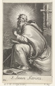 Heilige Ammonius de Grote als kluizenaar door Boëtius Adamsz. Bolswert
