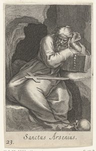 Heilige Arsenius de Grote als kluizenaar door Boëtius Adamsz. Bolswert