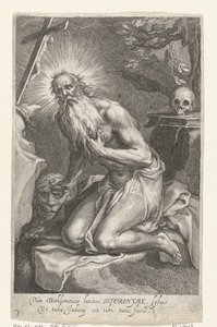 Heilige Hiëronymus van Betlehem als kluizenaar