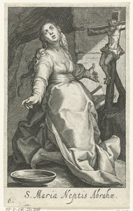 Heilige Maria als kluizenares door Boëtius Adamsz. Bolswert