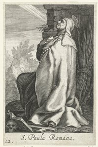 Heilige Paula van Rome als kluizenares door Boëtius Adamsz. Bolswert