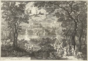 Landschap met martelaarschap van heilige Stefanus