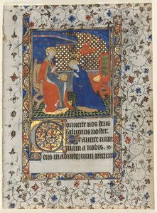 Bifolio uit een Getijdenboek: Kroning van de Maagd, ca. 1415 door Boucicaut Master