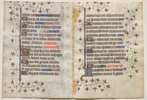 Bifolio uit een getijdenboek: Tekst (verso) door Boucicaut Master