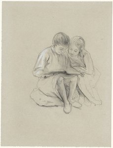 Twee lezende kinderen